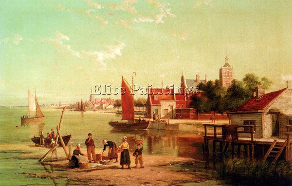DOMMELSHUIZEN ON THE RIVER AMSTEL AMSTERDAM HOLLAND ARTIST PAINTING REPRODUCTION