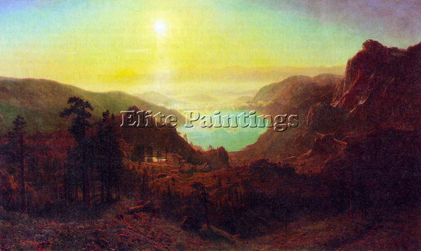 BIERSTADT DONNER LAKE 2 ARTIST PAINTING REPRODUCTION HANDMADE CANVAS REPRO WALL