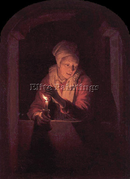 GERRIT DOU DOU 61CANDLE ARTIST PAINTING REPRODUCTION HANDMADE CANVAS REPRO WALL