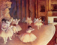 DEGAS DRESS REHEARSAL OF THE BALLET ON THE STAGE ARTIST PAINTING HANDMADE CANVAS