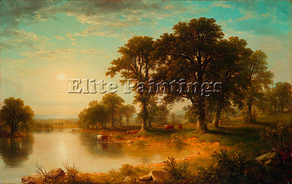 ASHER BROWN DURAND SUMMER AFTERNOON ARTIST PAINTING REPRODUCTION HANDMADE OIL
