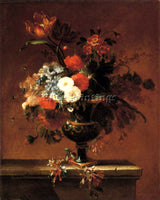 DUTILLIEU JACQUES CHARLES CARNATIONS PEONIES NARCISSI OTHER FLOWERS IN URN REPRO