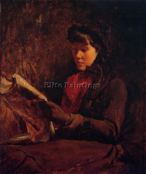 FRANK DUVENECK GIRL READING ARTIST PAINTING REPRODUCTION HANDMADE OIL CANVAS ART