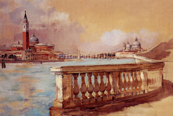FRANK DUVENECK GRAND CANAL IN VENICE ARTIST PAINTING REPRODUCTION HANDMADE OIL