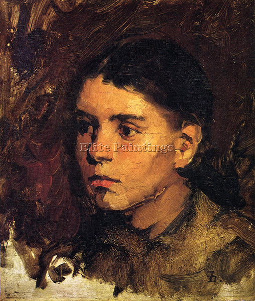 FRANK DUVENECK HEAD OF A YOUNG GIRL ARTIST PAINTING REPRODUCTION HANDMADE OIL