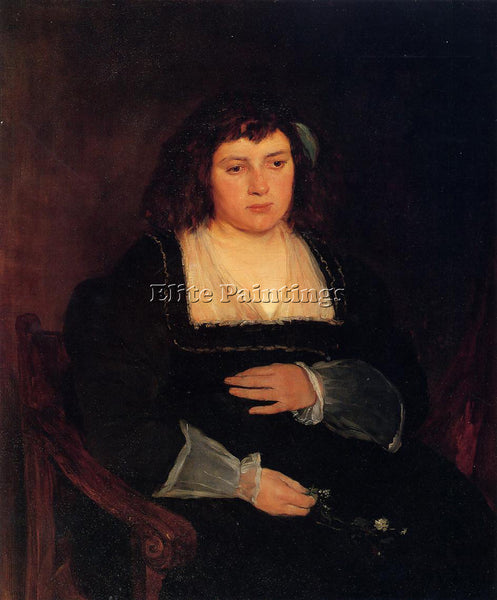 FRANK DUVENECK WOMAN WITH FORGET ME NOTS ARTIST PAINTING REPRODUCTION HANDMADE