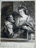 SIR ANTONY VAN DYCK TITIAN S SELF PORTRAIT WITH A YOUNG WOMAN PAINTING HANDMADE