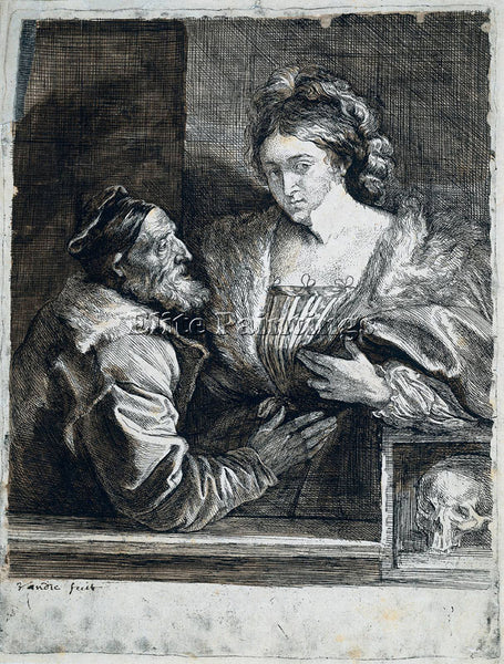 SIR ANTONY VAN DYCK TITIAN S SELF PORTRAIT WITH A YOUNG WOMAN PAINTING HANDMADE