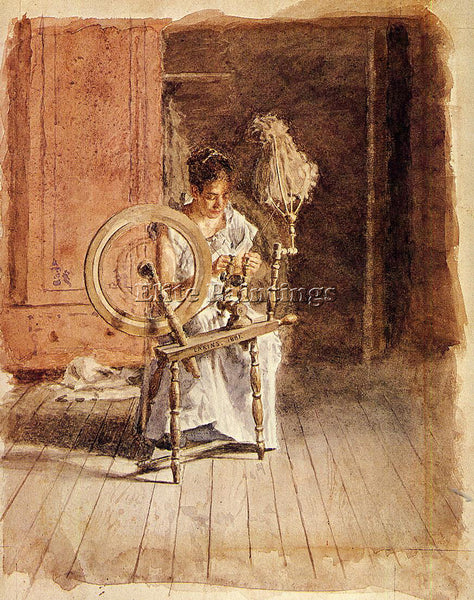 THOMAS EAKINS SPINNING ARTIST PAINTING REPRODUCTION HANDMADE CANVAS REPRO WALL
