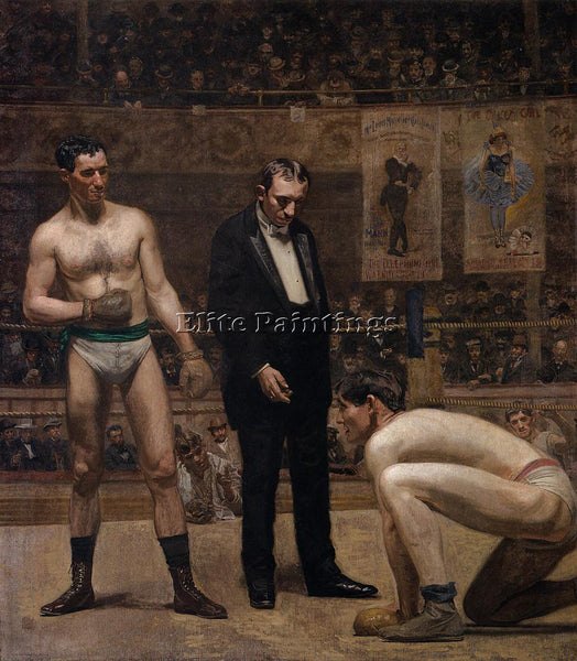 THOMAS EAKINS TAKING THE COUNT ARTIST PAINTING REPRODUCTION HANDMADE OIL CANVAS