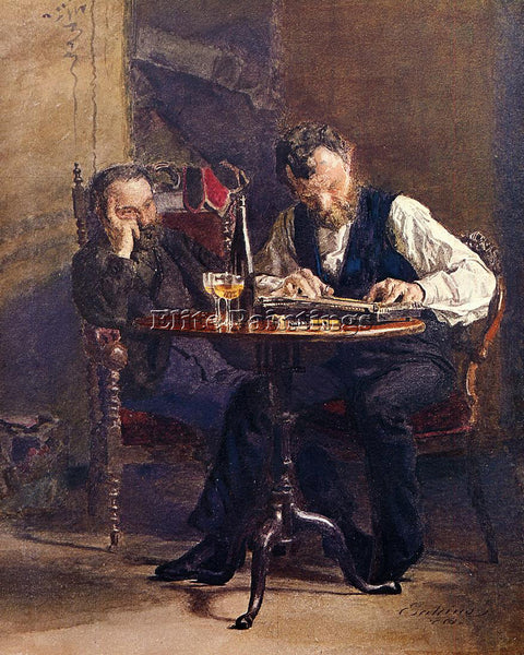 THOMAS EAKINS THE ZITHER PLAYER ARTIST PAINTING REPRODUCTION HANDMADE OIL CANVAS