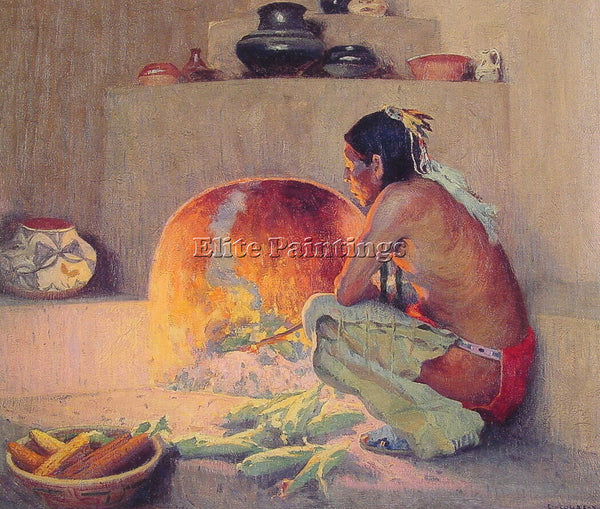 EANGER COUSE BY THE FIRE ARTIST PAINTING REPRODUCTION HANDMADE CANVAS REPRO WALL