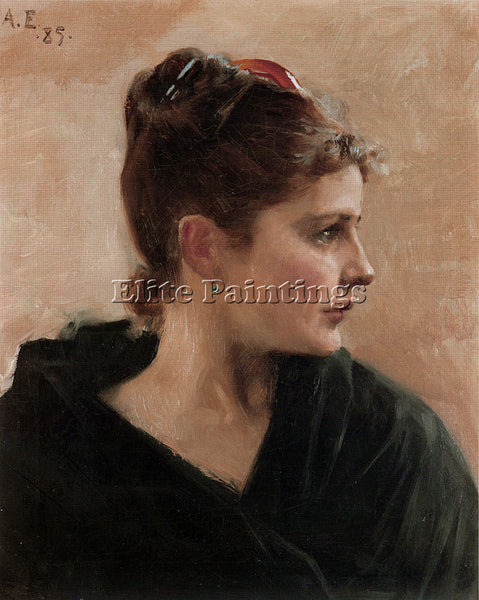 ALBERT EDELFELT PORTRAIT OF A YOUNG LADY ARTIST PAINTING REPRODUCTION HANDMADE