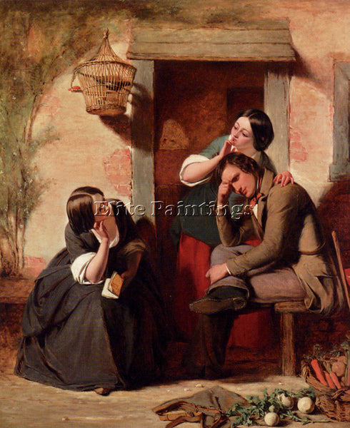 BRITISH EGG AUGUSTUS LEOPOLD A TEASING RIDDLE ARTIST PAINTING REPRODUCTION OIL