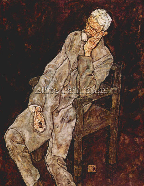 EGON SCHIELE PORTRAIT OF JOHAN HARMS ARTIST PAINTING REPRODUCTION HANDMADE OIL
