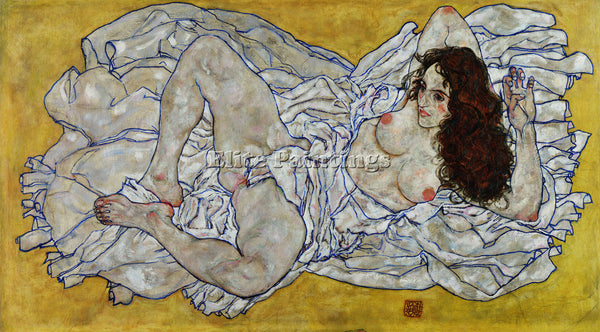 EGON SCHIELE RESTING NUDE ARTIST PAINTING REPRODUCTION HANDMADE OIL CANVAS REPRO