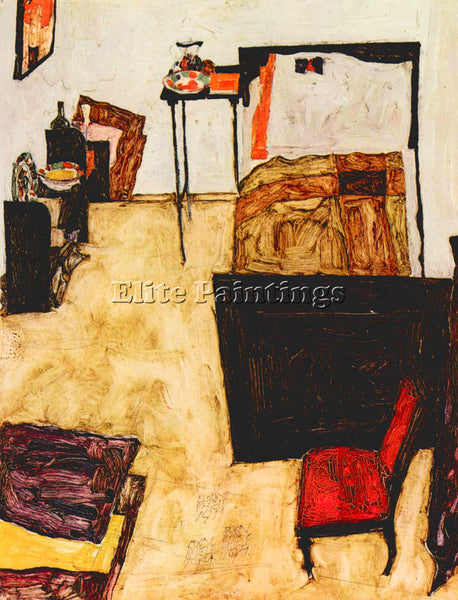 EGON SCHIELE SCHIELE S LIVING ROOM IN NEULENGBACH ARTIST PAINTING REPRODUCTION
