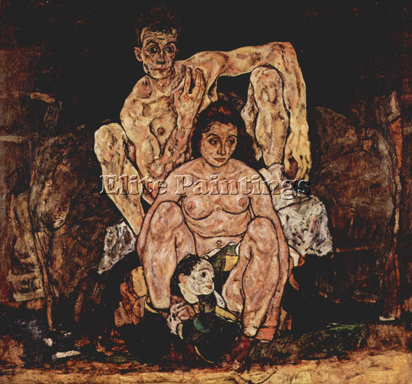 EGON SCHIELE THE FAMILY ARTIST PAINTING REPRODUCTION HANDMADE CANVAS REPRO WALL