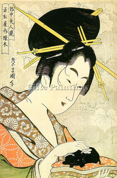 JAPANESE EISHO CHOKOSAI JAPANESE ACTIVE 1790 1799 2 ARTIST PAINTING REPRODUCTION