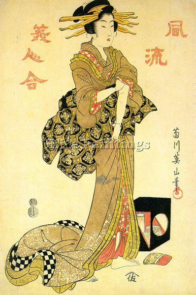 JAPANESE EIZAN KIKUKAWA JAPANESE 1787 1867 ARTIST PAINTING REPRODUCTION HANDMADE