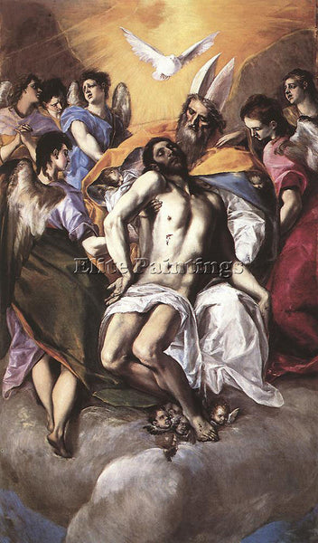 EL GRECO THE HOLY TRINITY 1577 ARTIST PAINTING REPRODUCTION HANDMADE OIL CANVAS