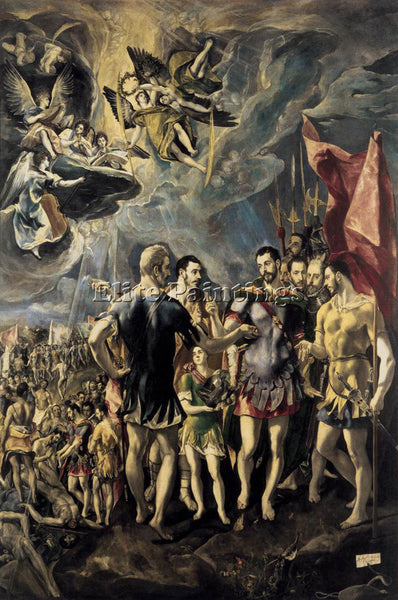GREEK EL GRECO MARTYRDOM OF ST MAURICE AND HIS LEGIONS 1581 ARTIST PAINTING OIL