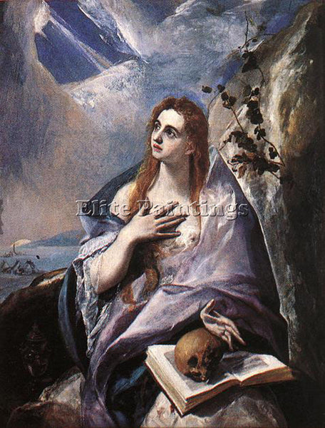GREEK EL GRECO MARY MAGDALENE IN PENITENCE ARTIST PAINTING REPRODUCTION HANDMADE