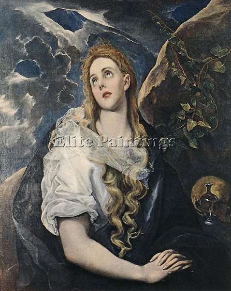 GREEK EL GRECO ST MARY MAGDALENE ARTIST PAINTING REPRODUCTION HANDMADE OIL REPRO