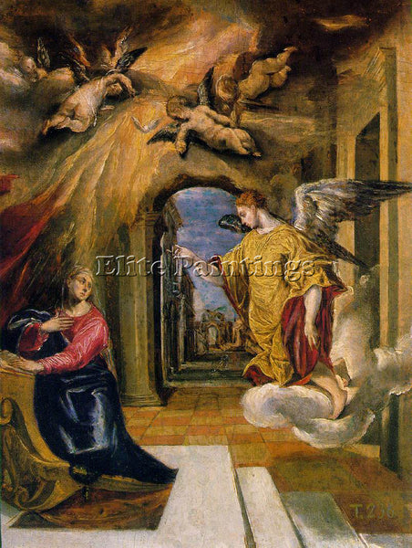 GREEK EL GRECO THE ANNUNCIATION 1576 ARTIST PAINTING REPRODUCTION HANDMADE OIL