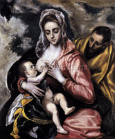 GREEK EL GRECO THE HOLY FAMILY ARTIST PAINTING REPRODUCTION HANDMADE OIL CANVAS