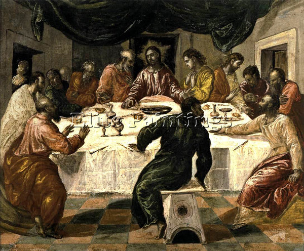 GREEK EL GRECO THE LAST SUPPER ARTIST PAINTING REPRODUCTION HANDMADE OIL CANVAS