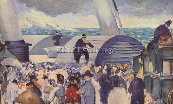 MANET EMBARKATION OF THE FOLKESTONE ARTIST PAINTING REPRODUCTION HANDMADE OIL