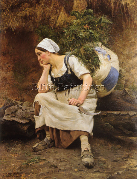 FRENCH EMILE RENARD LE REPOS ARTIST PAINTING REPRODUCTION HANDMADE CANVAS REPRO