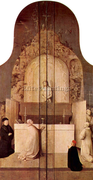 BOSCH EPIPHANY TRIPTYCH OUTER SIDES OF THE WINGS ARTIST PAINTING HANDMADE CANVAS