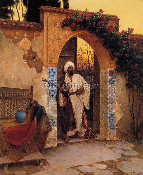 RUDOLF ERNST BY THE ENTRANCE ARTIST PAINTING REPRODUCTION HANDMADE CANVAS REPRO