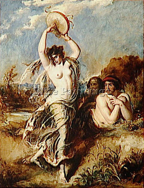 WILLIAM ETTY BACCHANTE PLAYING THE TAMBOURINE ARTIST PAINTING REPRODUCTION OIL
