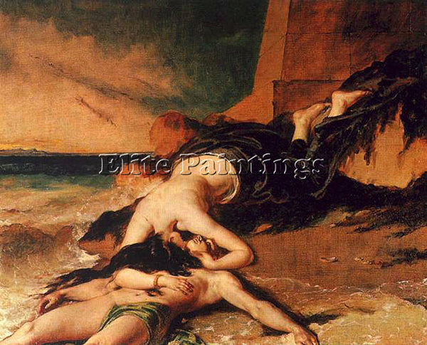WILLIAM ETTY HERO AND LEANDER ARTIST PAINTING REPRODUCTION HANDMADE CANVAS REPRO