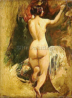 WILLIAM ETTY NUDE WOMAN FROM BEHIND ARTIST PAINTING REPRODUCTION HANDMADE OIL