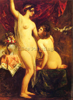 WILLIAM ETTY TWO NUDES IN AN INTERIOR ARTIST PAINTING REPRODUCTION HANDMADE OIL