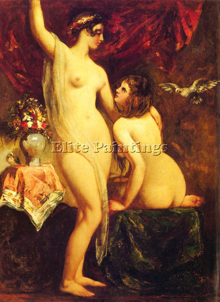 WILLIAM ETTY TWO NUDES IN AN INTERIOR ARTIST PAINTING REPRODUCTION HANDMADE OIL