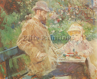 MORISOT EUGENE MANET AND HIS DAUGHTER IN BOUGIVAL ARTIST PAINTING REPRODUCTION