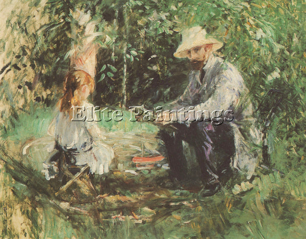 MORISOT EUGENE MANET AND HIS DAUGHTER IN THE GARDEN ARTIST PAINTING REPRODUCTION
