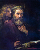 REMBRANDT EVANGELIST MATHEW AND THE ANGEL ARTIST PAINTING REPRODUCTION HANDMADE