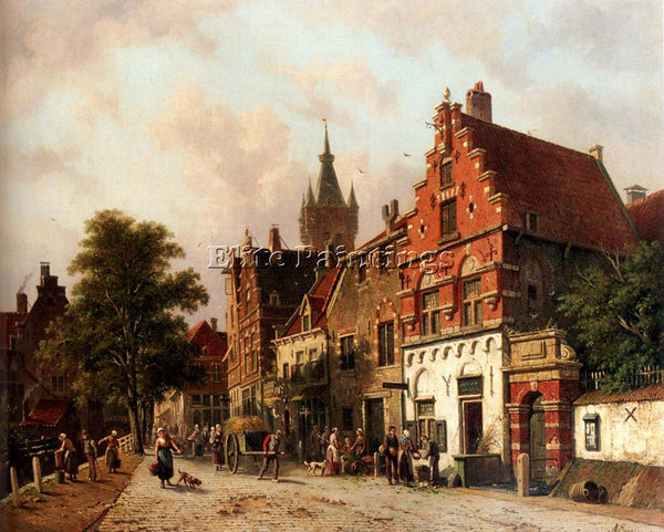 ADRIANUS EVERSEN A VIEW IN DELFT ARTIST PAINTING REPRODUCTION HANDMADE OIL REPRO