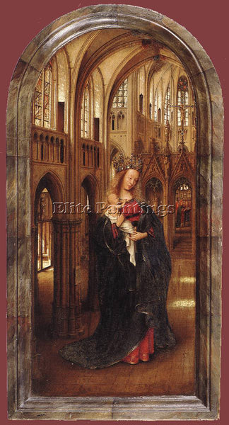 JAN VAN EYCK MADONNA IN CHURCH ARTIST PAINTING REPRODUCTION HANDMADE OIL CANVAS