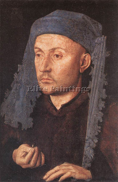 JAN VAN EYCK PORTRAIT OF GOLDSMITH MAN WITH RING ARTIST PAINTING HANDMADE CANVAS
