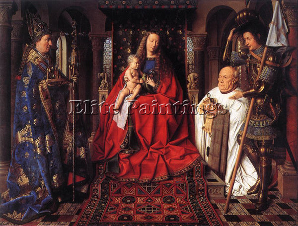JAN VAN EYCK THE MADONNA WITH CANON VAN DER PAELE ARTIST PAINTING REPRODUCTION