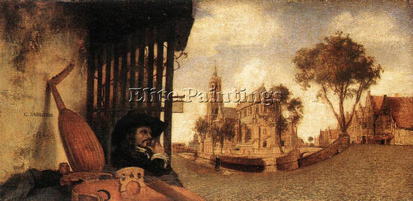 CARE FABRITIUS VIEW OF THE CITY OF DELFT ARTIST PAINTING REPRODUCTION HANDMADE