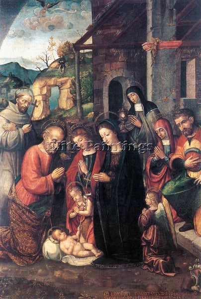 ITALIAN FASOLO BERNARDINO NATIVITY ARTIST PAINTING REPRODUCTION HANDMADE OIL ART