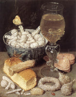 GEORG FLEGEL STILL LIFE WITH BREAD AND CONFECTIONARY ARTIST PAINTING HANDMADE